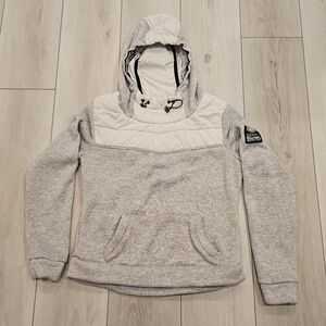 Superdry Storm Hybrid FunnelHood Hoodie, size XS, gray, white